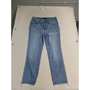 J. Crew Essential Straight Jeans Button Fly Raw Hem Women's Size 28 Y2k
